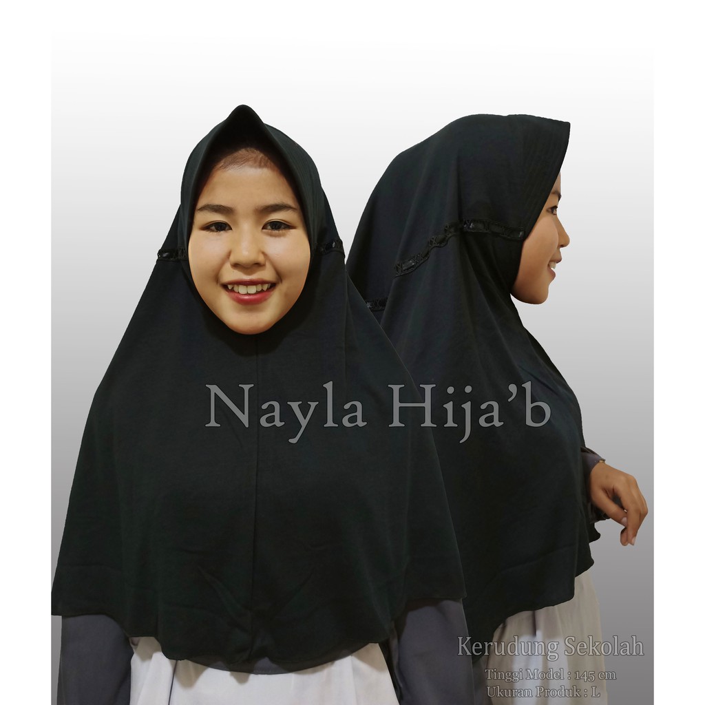 Kerudung Sekolah Serut Samping Size S,M,L,XL,XXXL Jilbab Instan Anak Sekolah Semua Warna Nayla Hijab