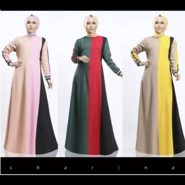 Gamis 3 warna casual sporty cantik keren original real pict branded premium