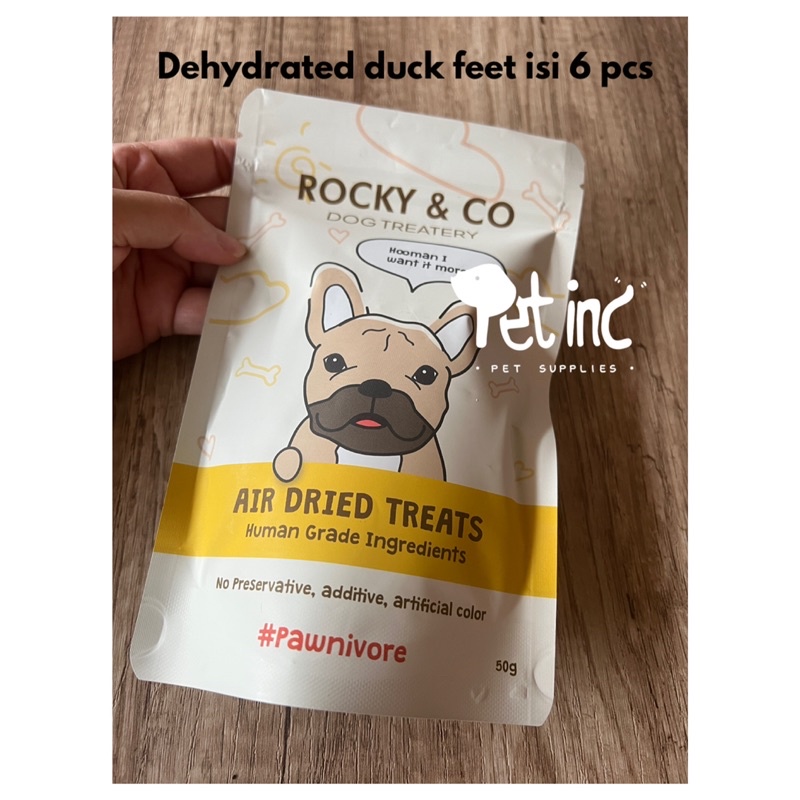 Rocky dehydrated duck claw or feet jerky