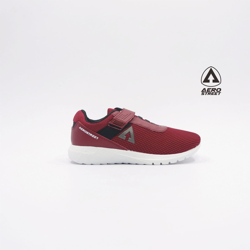 Aerostreet 31-34 Energy Maroon - Sepatu Sneakers Casual Sport Sekolah Pria Wanita Aero Street