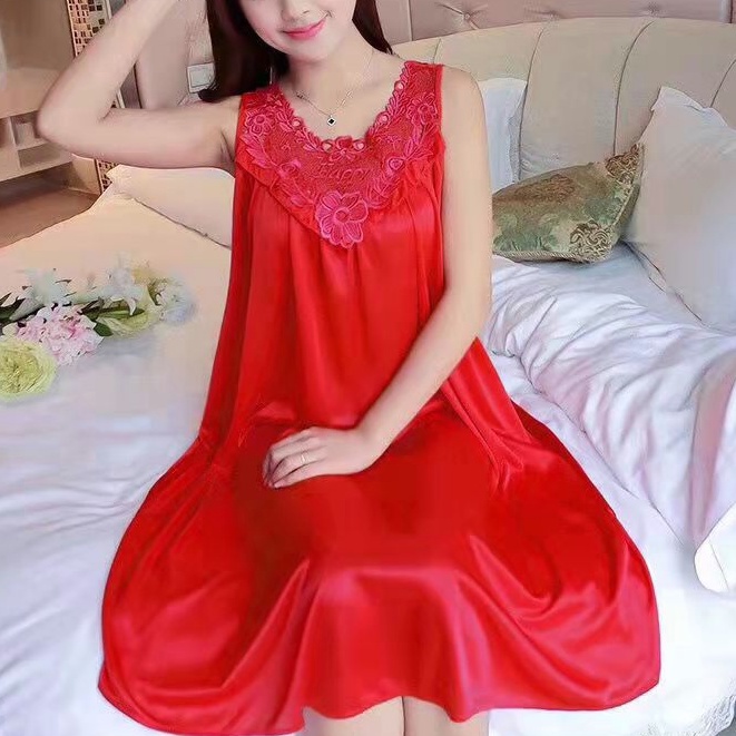 [COD] daster jumbo piyama satin wanita baju tidur jumbo LD120