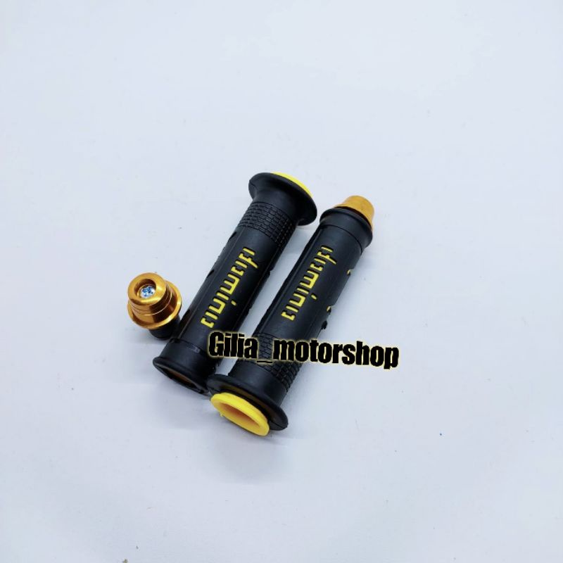 Handgrip garis Domino Plus Jalu stang Cnc Universal grip karet garis Domino plus Jalu stang