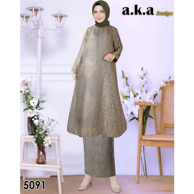 [5091] [5072] SETELAN ROK DOBBY PREMIUM/SEMI SUTRA // KODE AKA