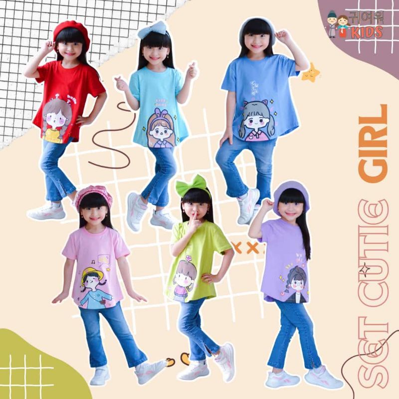 Afsheenastore Set Cute Girl Kiyowo / Ready Size 6