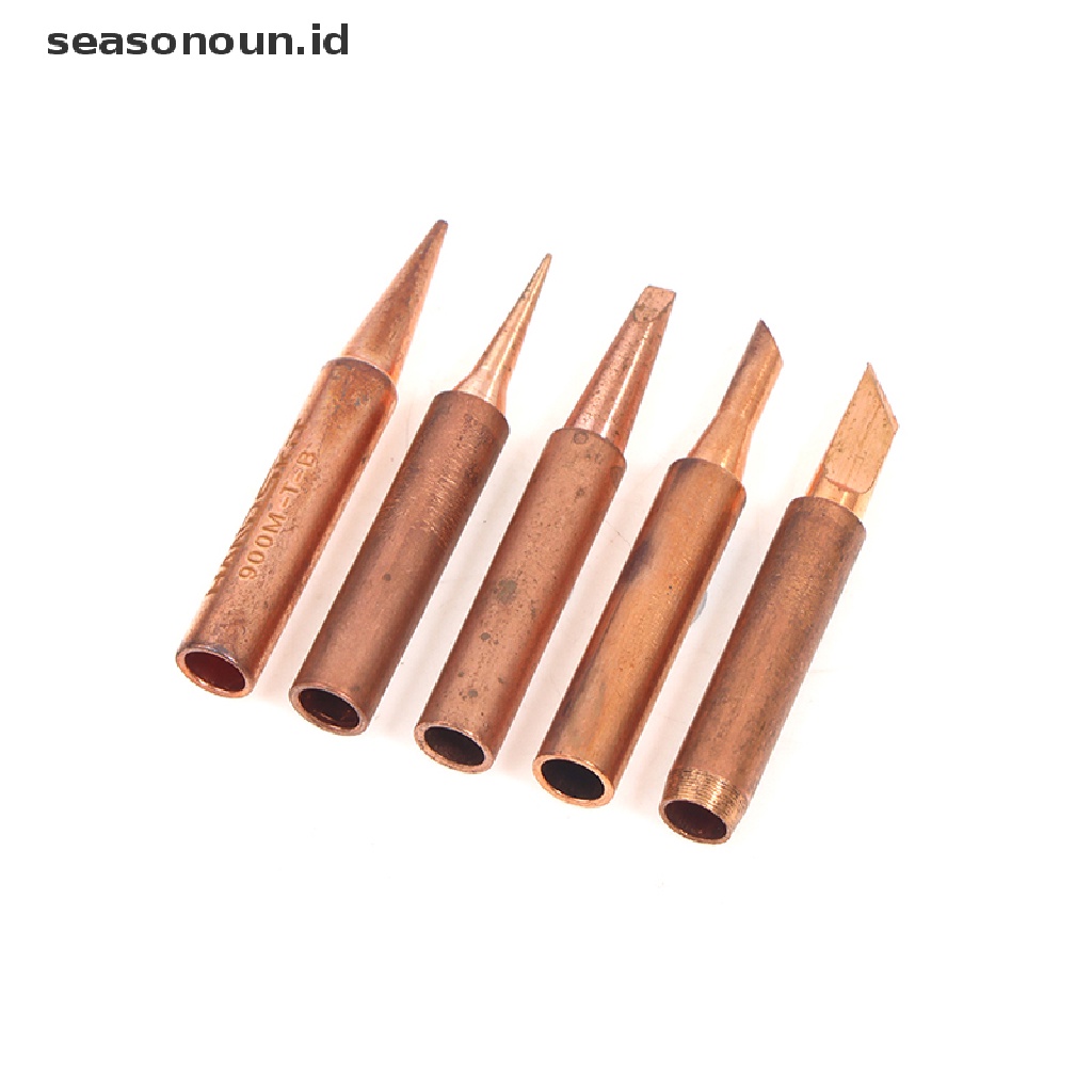 5pcs Ujung Besi Solder Bebas Timah Bahan Tembaga Murni 900M-T-K