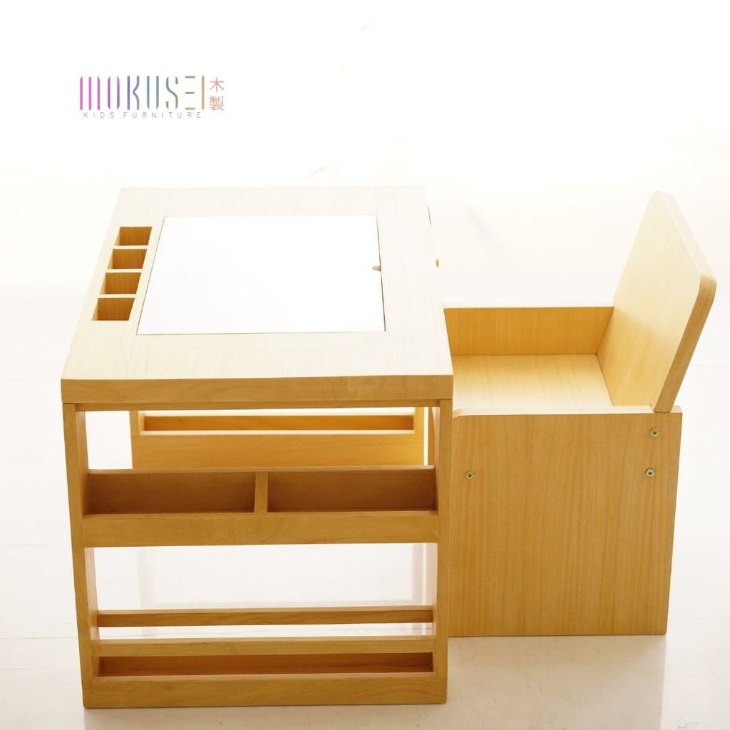 Mokusei Kids Gakko Table Meja sekolah anak Meja serbaguna meja lukis anak