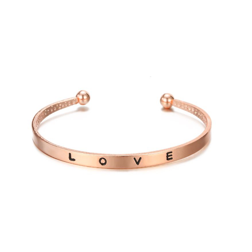★ Cayman ★ Gelang Magnetic Wanita Titanium Bangle Korea Bracelet Jewelry Men Women jew20-Loveword Rosegold