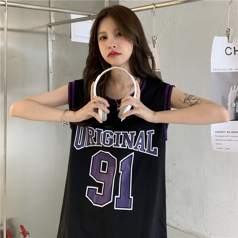 Baru Panjang LonggarbfBola Kasual Seragam Siswa Rompi Tanpa Lengan RompiTKaos Wanita