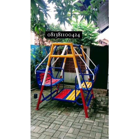 ayunan besi kokoh kuat 4 orang dewasa ayunan super bangku 1mtr free ongkir jkt