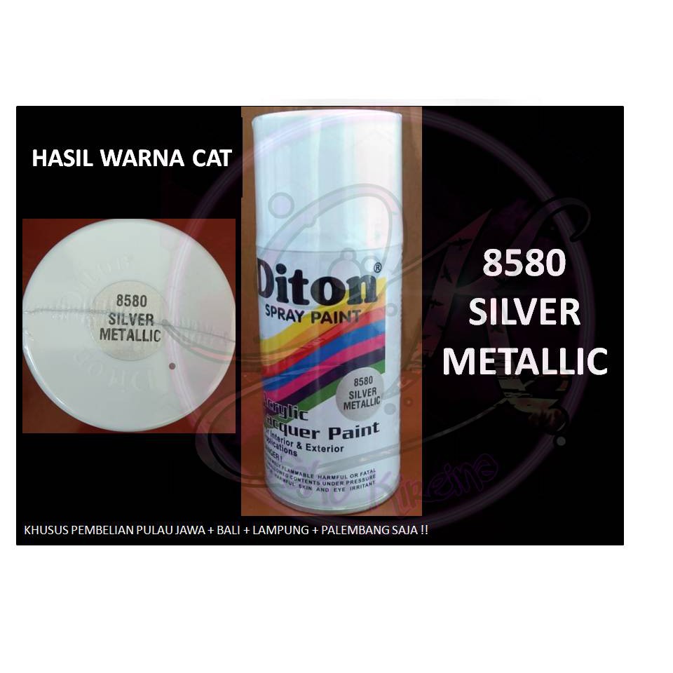 Cat Pilox DITON silver Metallic 8580 300cc warna perak metalik pilok sepeda motor mobil mesin helm