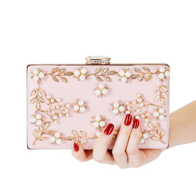 LAJOREE Leaf Clutch Tas Pesta Cantik Mini Kotak Clutch Kondangan Nikahan Wanita Cewek Cewe