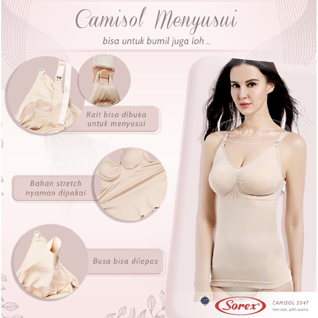 SINGLET TANK TOP CAMISOL BRA BH IBU MENYUSUI SOREX 2047 MATERNITY BRA SOREX MENYUSUI DENGAN KANCING