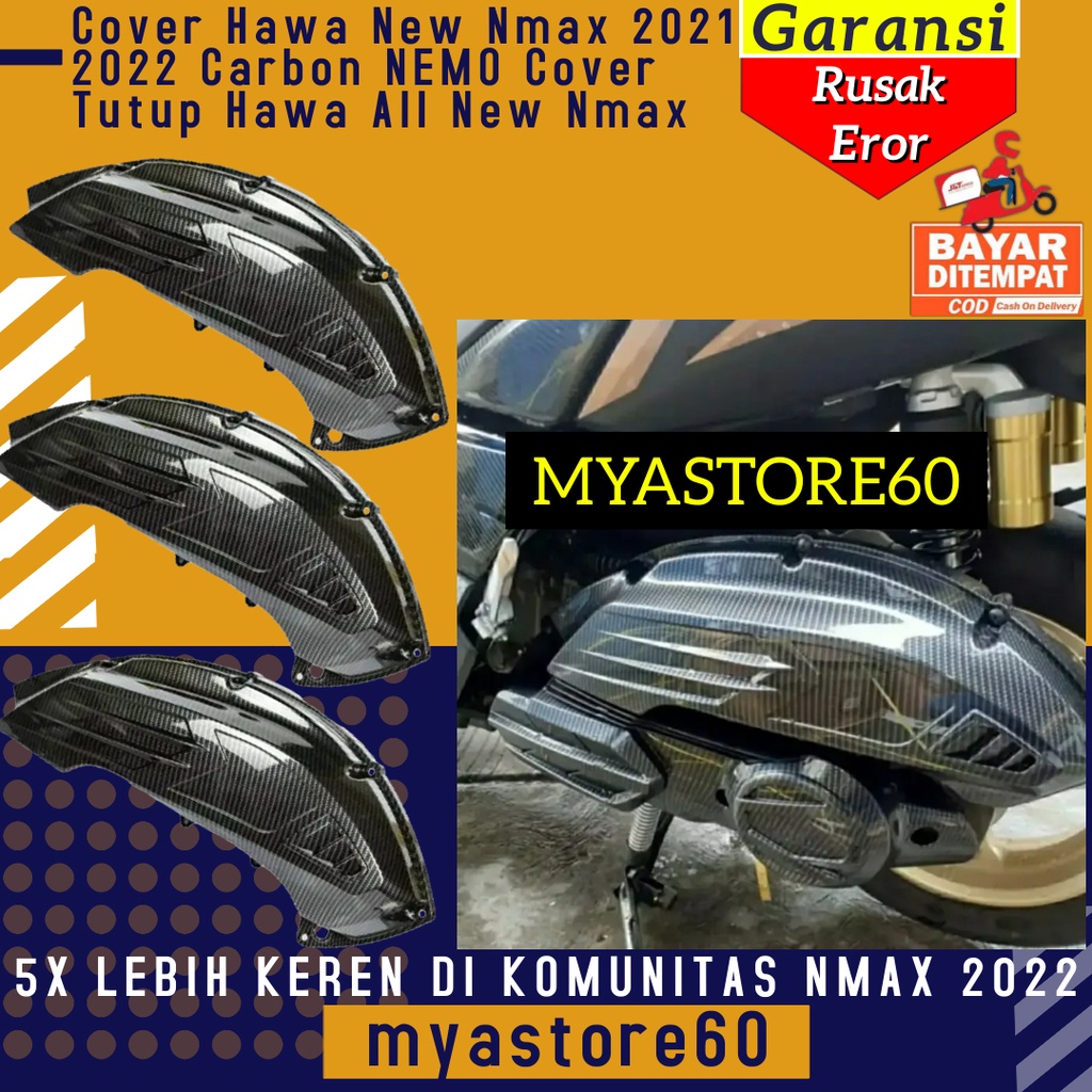 Cover Tutup Hawa New Nmax 2021 2022 Carbon NEMO / Cover Filter Hawa Original Nemo N max Aksesoris N max 2021 2022 Variasi N max Terbaru