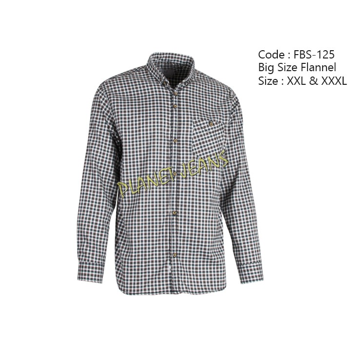 Kemeja Flanel Big Size / Ukuran Besar XXL , XXXL Flannel Jumbo -FBS125