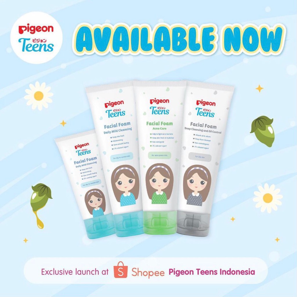 PIGEON Teens Facial Foam | Sabun Muka Pembersih Wajah Face Wash 40ml 100ml