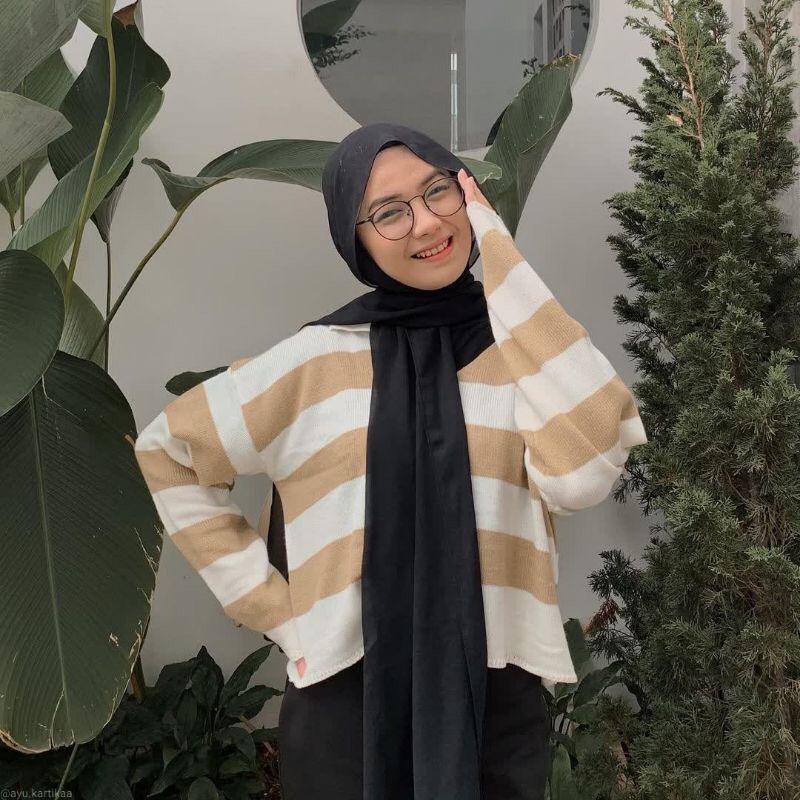 OUTER RAJUT CROP SWEATER FUJI ATASAN WANITA CARDI