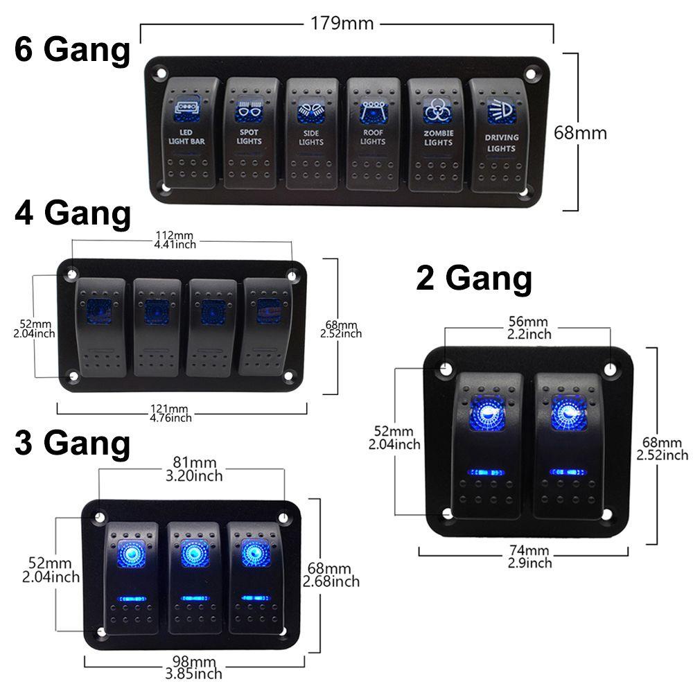 Nanas LED Rocker Switch Panel Aksesoris Mobil Perbaikan Tahan Air Kemping Caravans Mobil RV 12V/24V