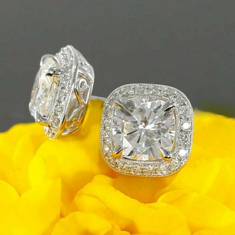 AAA Cubic Zirconia Stud Earrings For Women Fashion Versatile Female Earrings Birthday Gift Delicate Accessories Jewelry