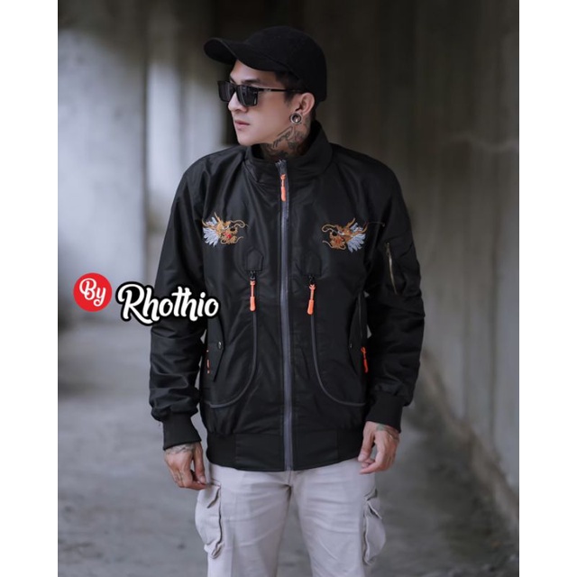 JAKET PRIA ORIGINAL RHOTHIO MODEL BOMBER TASLAN TERBARU