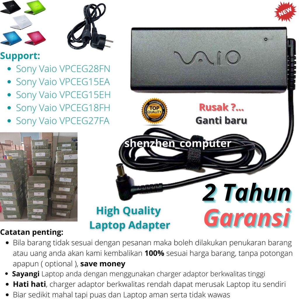 Adaptor Sony Vaio vpceg28fn vpceg15ea vceg15eh vpceg18fh vpceg27fa high quality