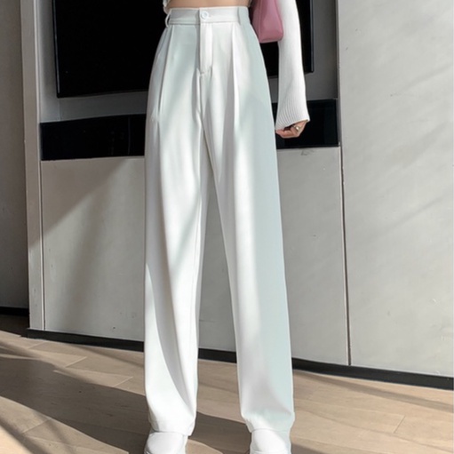 XIAOZHAINV Korea Casual Celana Panjang Straight Pants Wanita