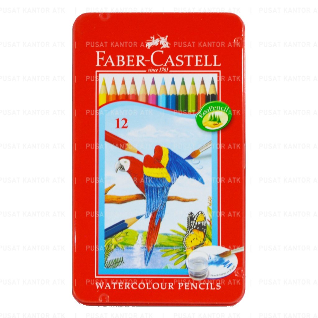 

Pensil Warna Faber Castell 12 L Water Colour Tin case 115913 Kaleng Peralatan Gambar Lukis Mewarnai Gambar