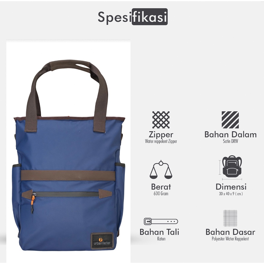 FIRM NAVY |ManNeedMe x URBAN| Tas Ransel Pria Backpack Jinjing Tote Bag ORIGINAL