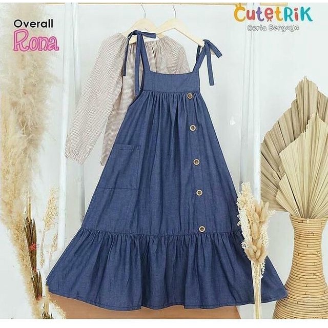 overall dan inner set wanita jumbo katun / overall dan inner set / overall dan inner wanita terbaru 