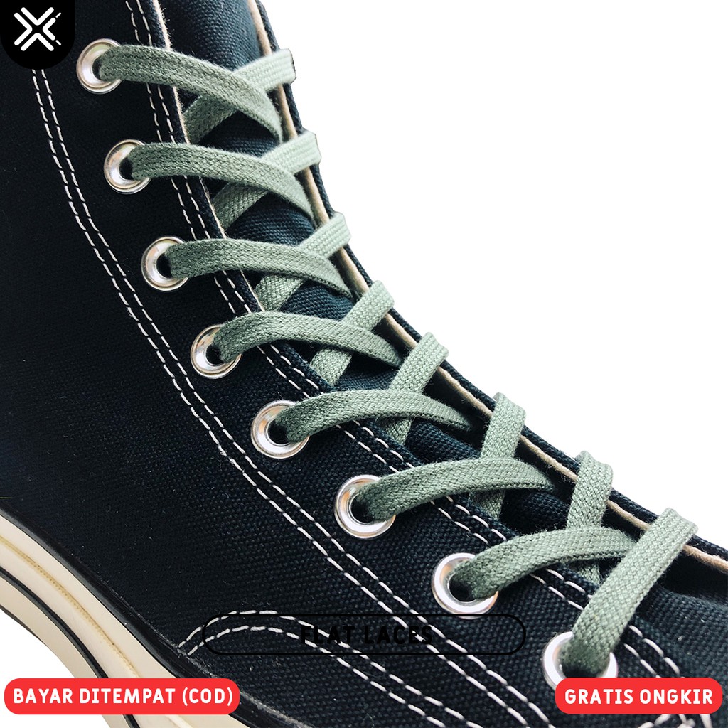 TALI SEPATU GEPENG HIJAU ARMY GREEN | PREMIUM SHOELACES