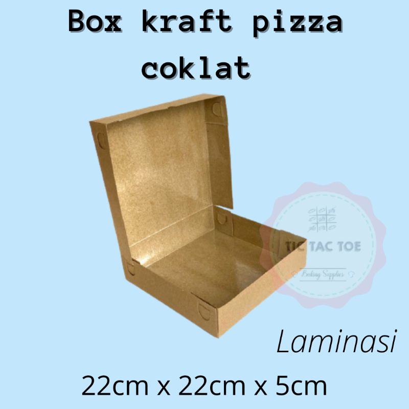 box coklat dos coklat box pizza box laminasi dos laminasi box coklat laminasi 22x22x5(isi 10pcs)