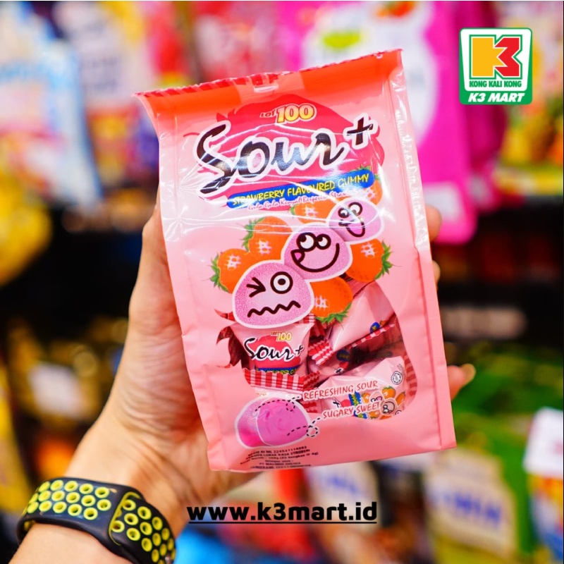 Lot 100 Sour + Gummy Strawberry 24X100Gr