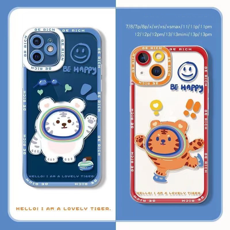 Soft Case Transparan Motif Harimau Untuk Iphone 13 Pro Max 12 11 XS XR X 8 7 6 6s Plus SE2020