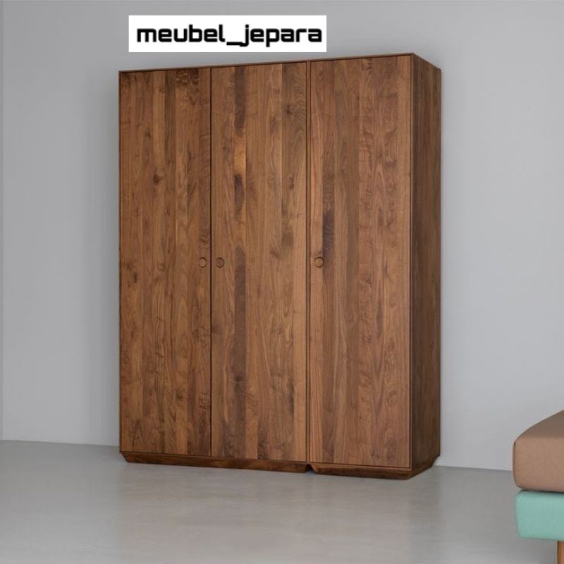 ALMARI 3 PINTU MINIMALIS KAYU JATI TUA CUSTOME/FURNITURE JEPARA