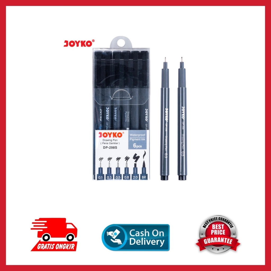 

PENA GAMBAR JOYKO DP-298S / DRAWING PEN JOYKO DP-298S 1 SET 6 PCS