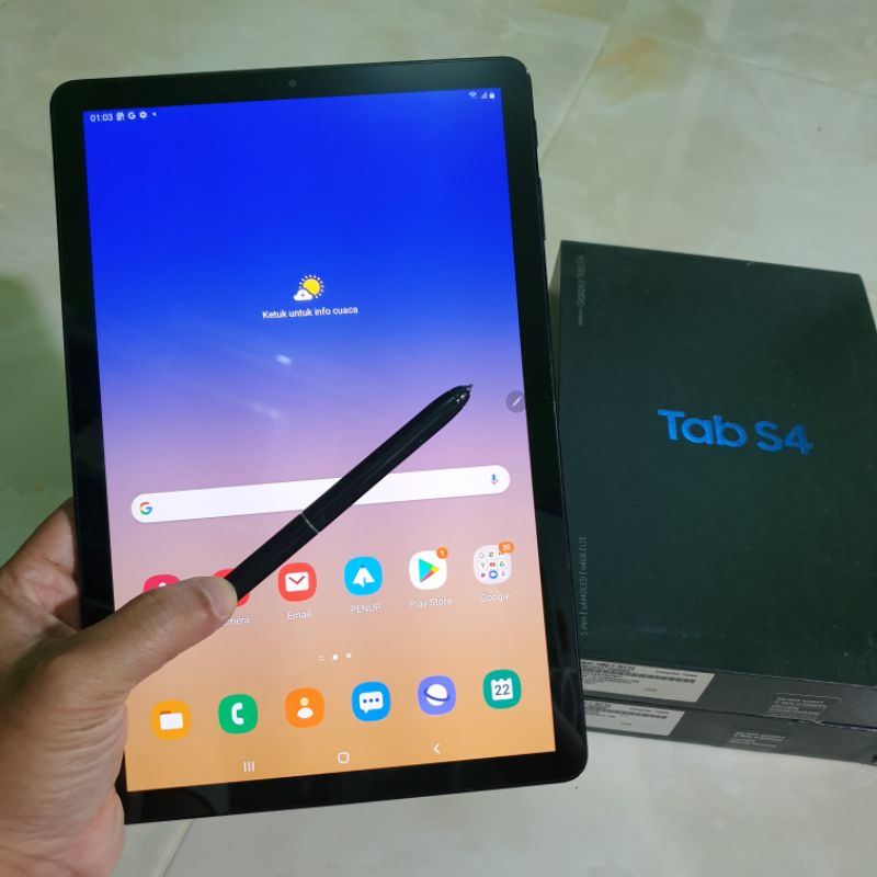 Samsung Tab S4 4/64 Ram 4gb Rom 64gb mulus lengkap + s pen dan keyboard