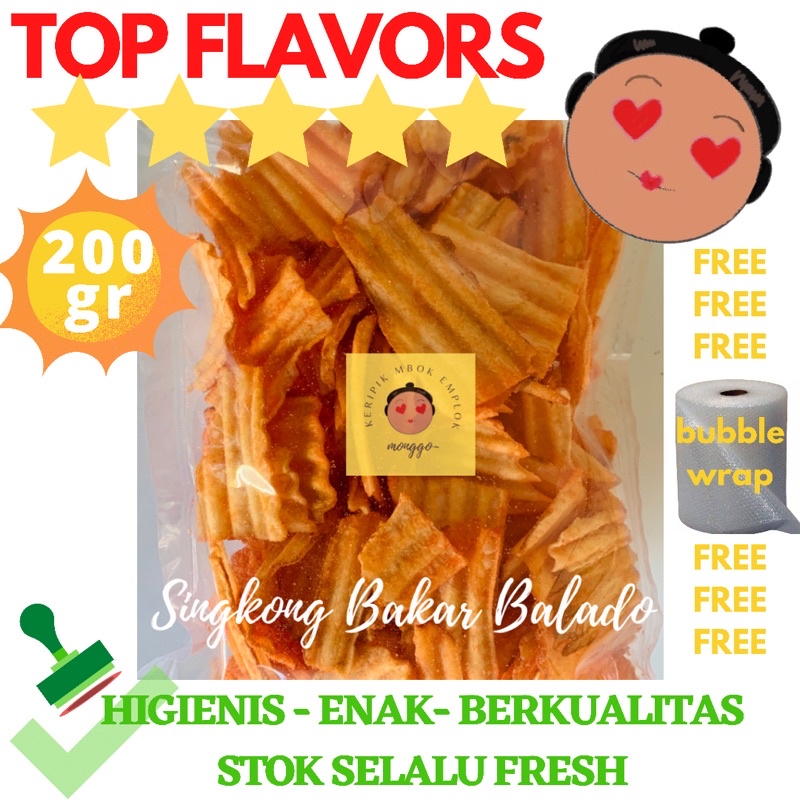 

KERIPIK SINGKONG BAKAR BALADO PEDAS SPICY CASSAVA CHIPS