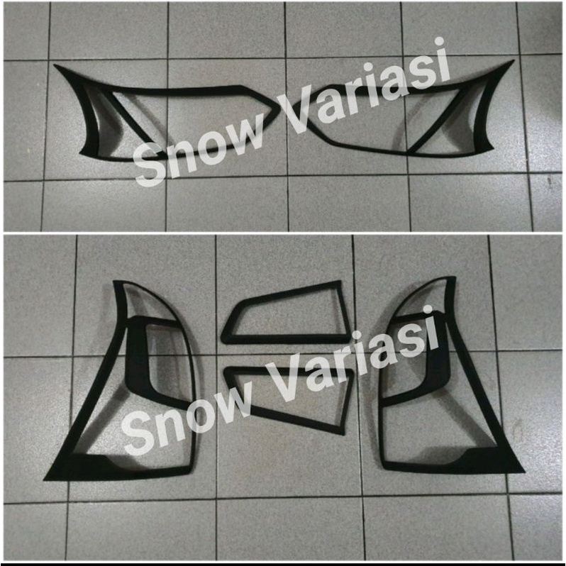 Grand avanza veloz 2015 - 2018 paket garnish lampu depan belakang hitam chrome