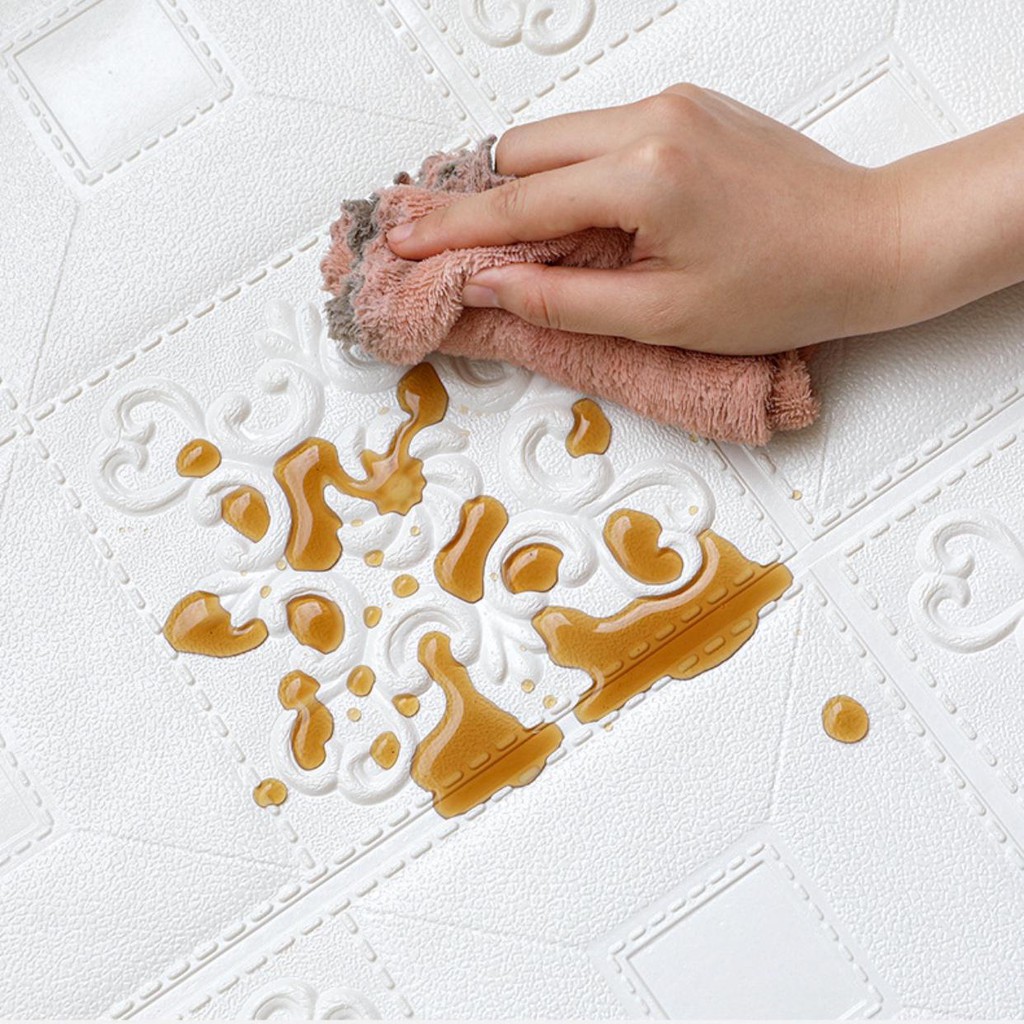 GM JK680 - 3D Wallpaper Foam Glitter Motif Batik/ Wallpaper Dinding Dekorasi