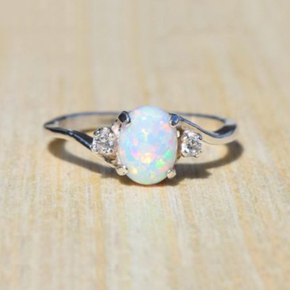 Hu Hu Hu Hu Hu Alat Bantu Pasang Kacamata♡ Cincin Wanita Bahan Alloy Hias Opal Untuk Pernikahanpertunangan