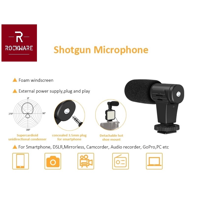 ROCKWARE PK-771 - Paket Vlogging Set Video Recording Livestreaming Kit