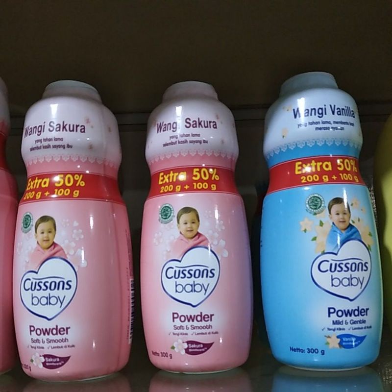 CUSSON BEDAK EXTRA ISI 350+150GR/ 200+100GR, Cussons bedak bayi 350+150GR/ 200+100GR PLUS