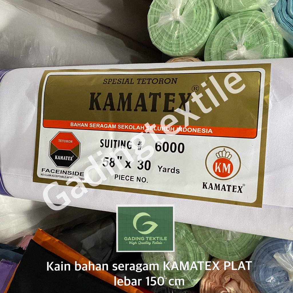 ( per setengah meter ) kain bahan seragam KAMATEX PLAT tetoron lebar 150 cm untuk celana rok sekolah pakaian dinas wearpack dasi topi seragam PDH PDL