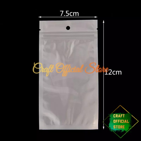 Plastik Klip Ziplock 7.5x12 Cm Putih Susu Plastik Packing Aksesoris