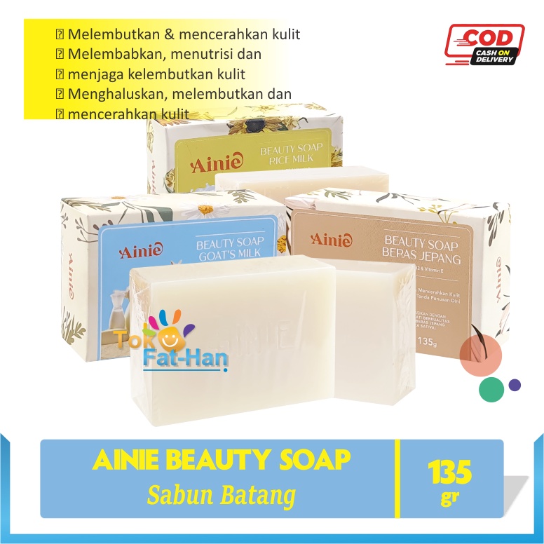 Ainie Beauty Soap Goat's Milk, Beras Jepang, Rice Milk 135 gr, Sabun Pemutih / Whitening Soap