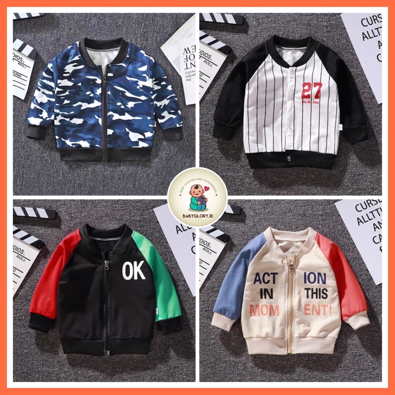 Babyglory.id ✨Jaket Anak Cowok Cewek Unisex Import / Jaket Bayi Anak / Jaket Sleting Korea Anak Bayi