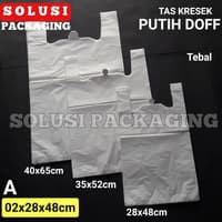 TAS KRESEK PUTIH 28X48CM 50PCS TEBAL DOFF/KANTONG PLASTIK TAS PLASTIK