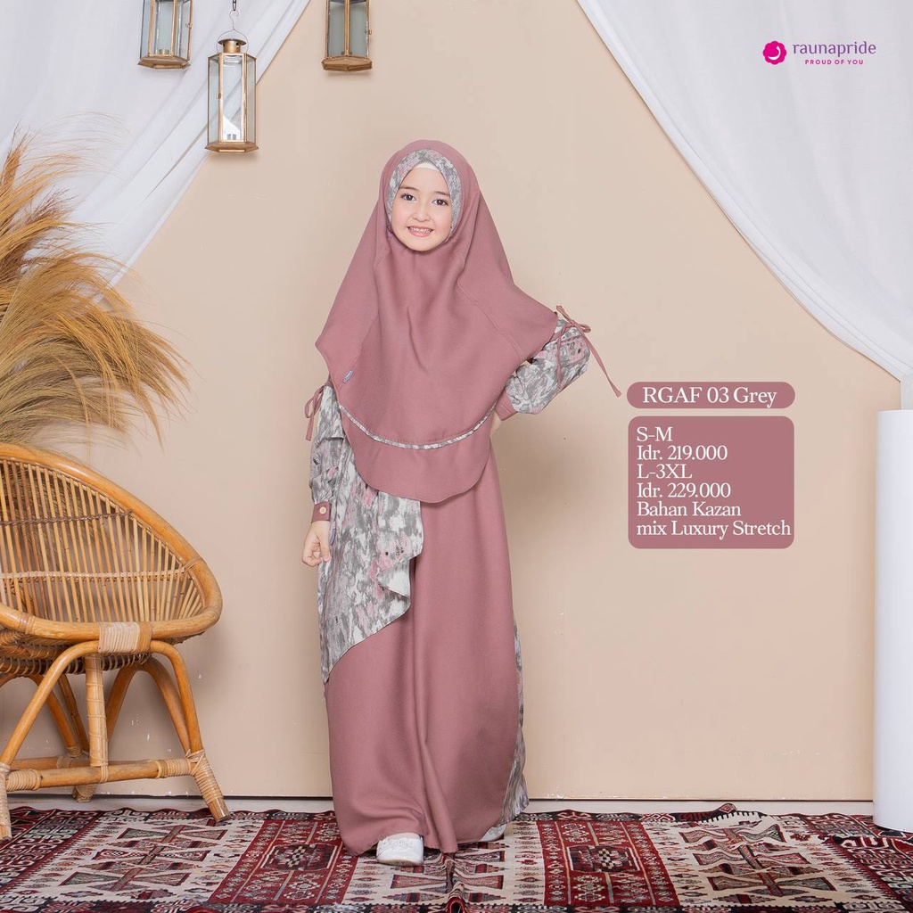 Sarimbit Rauna Couple Keluarga SR 03 GREY / Sarimbit Rauna Terbaru 2022 / RGF 03A - RGF 03B - RRF 03 - RGAF 03 - RKF 03 - RKAF 03 / Fashion Muslim