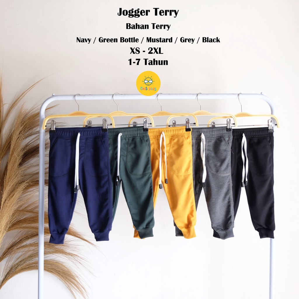 Celana Jogger Anak 1-7 Tahun bahan baby terry premium