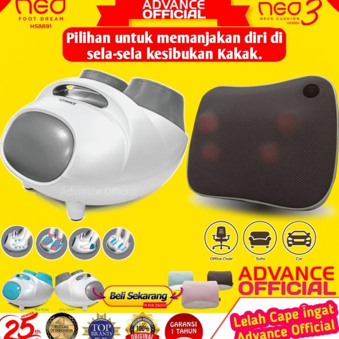Alat Pijat Kaki Advance Neo Foot Dream2+Bantal Pijet Neo Neck Chusion3 - GREY DAN BROWN