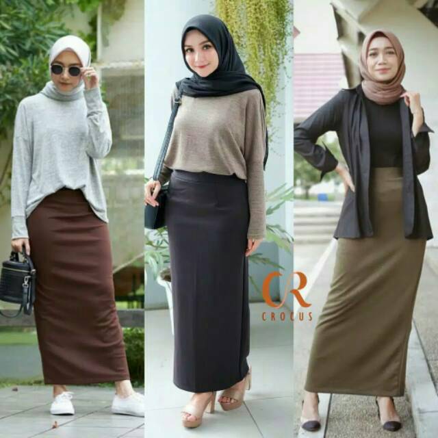 Rok Span Scuba Tampa belahan belakang / Rok Pencil Scuba / Rok Span Kerja jumbo